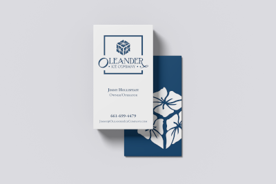 Image of Oleander Ice Bakesfield business card graphic design